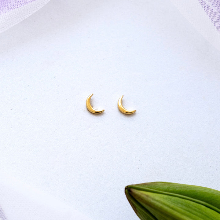 Crescent Moon Sterling Silver Studs