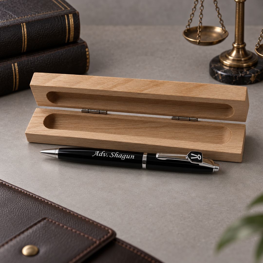 Personalised Advocate Pen with Wooden Box.