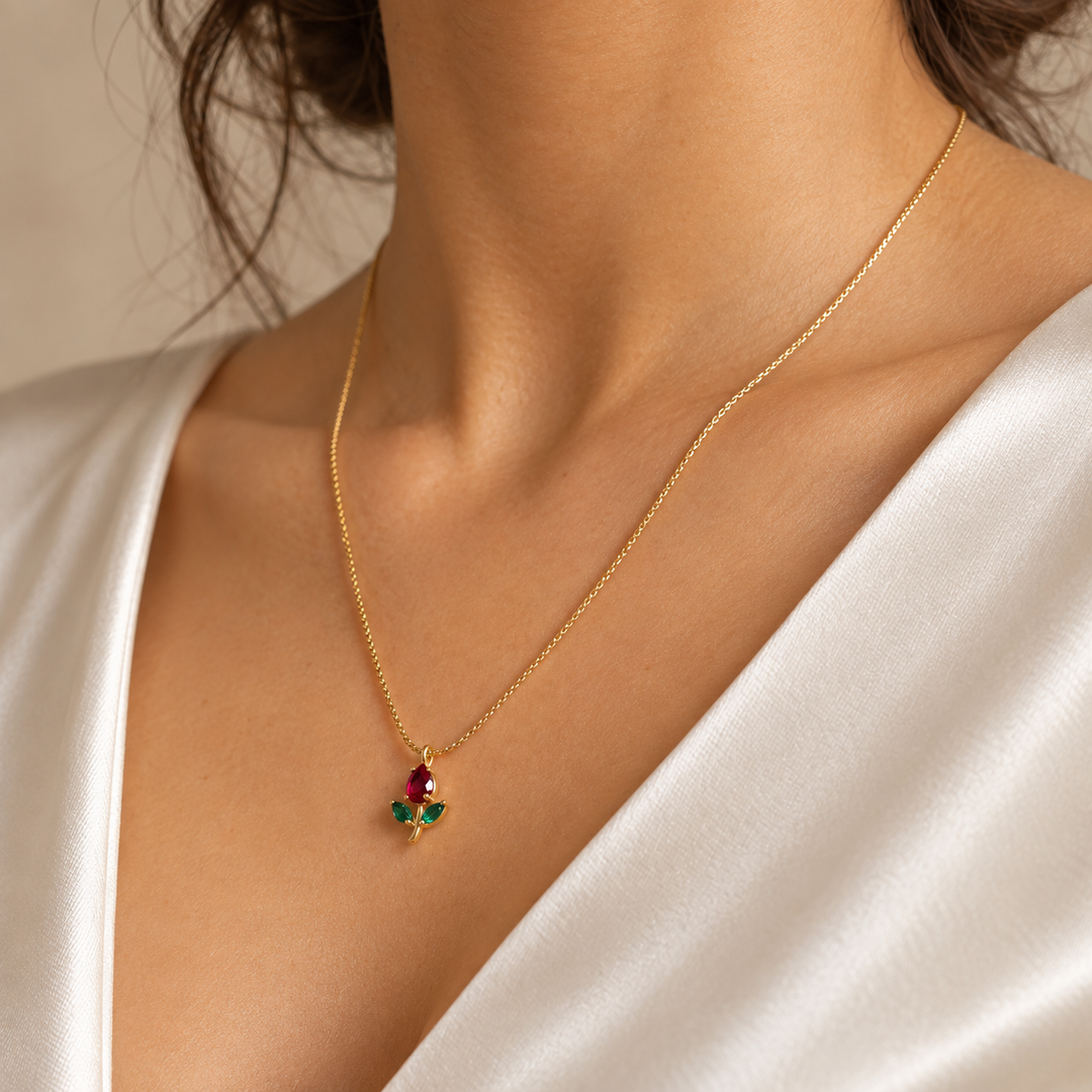 Delicate Tulip Necklace- 18k Gold Plated