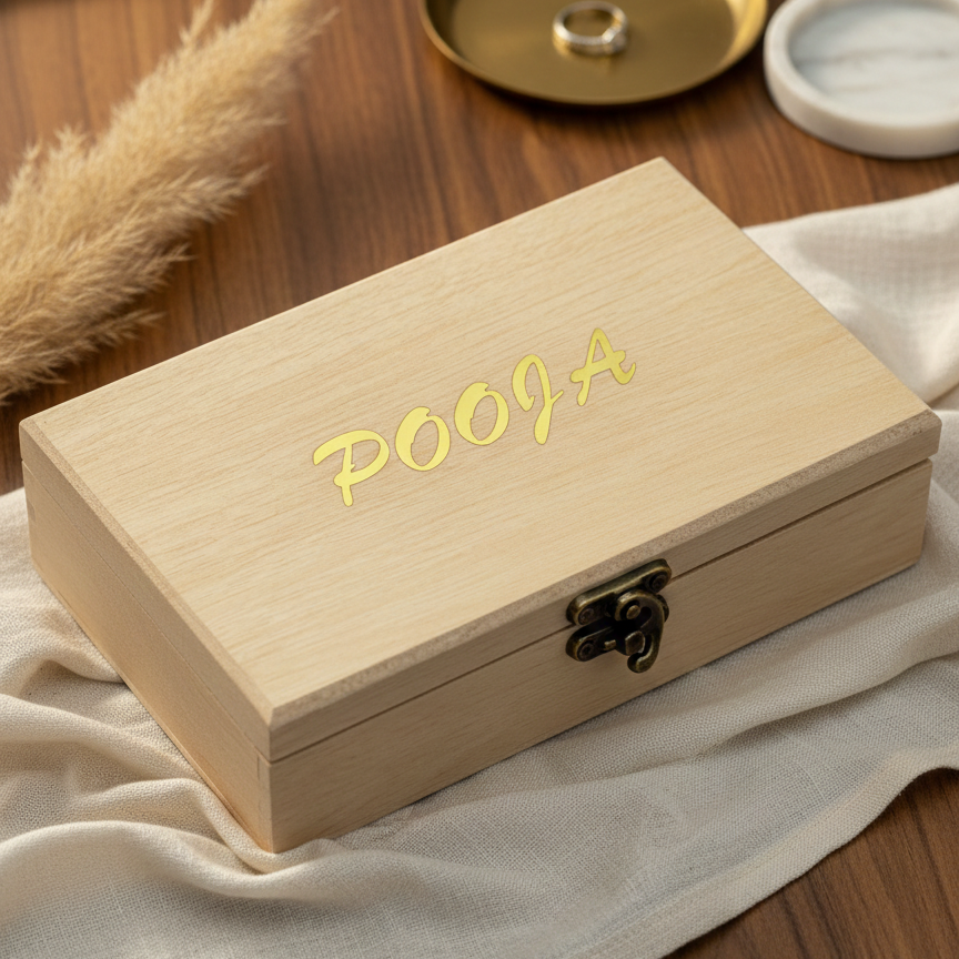 12 Random Jhumka Gift Set in Wooden Box with Mirror