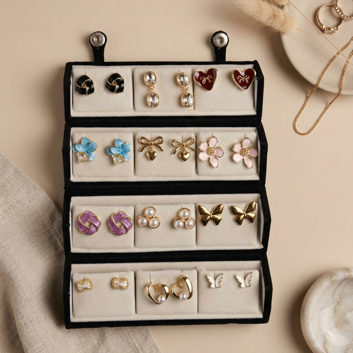 12 Earrings in Folding Box