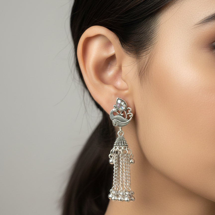 12 Random Jhumka Gift Set in Wooden Box with Mirror