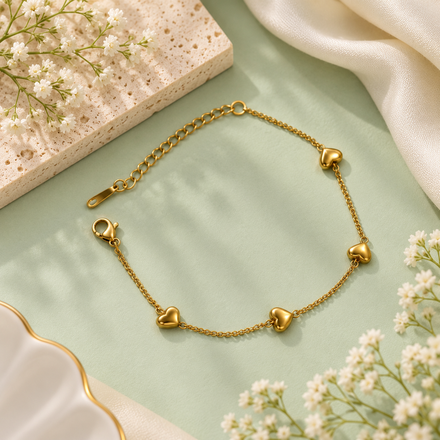 Little Hearts Bracelet- 18k Gold Plated