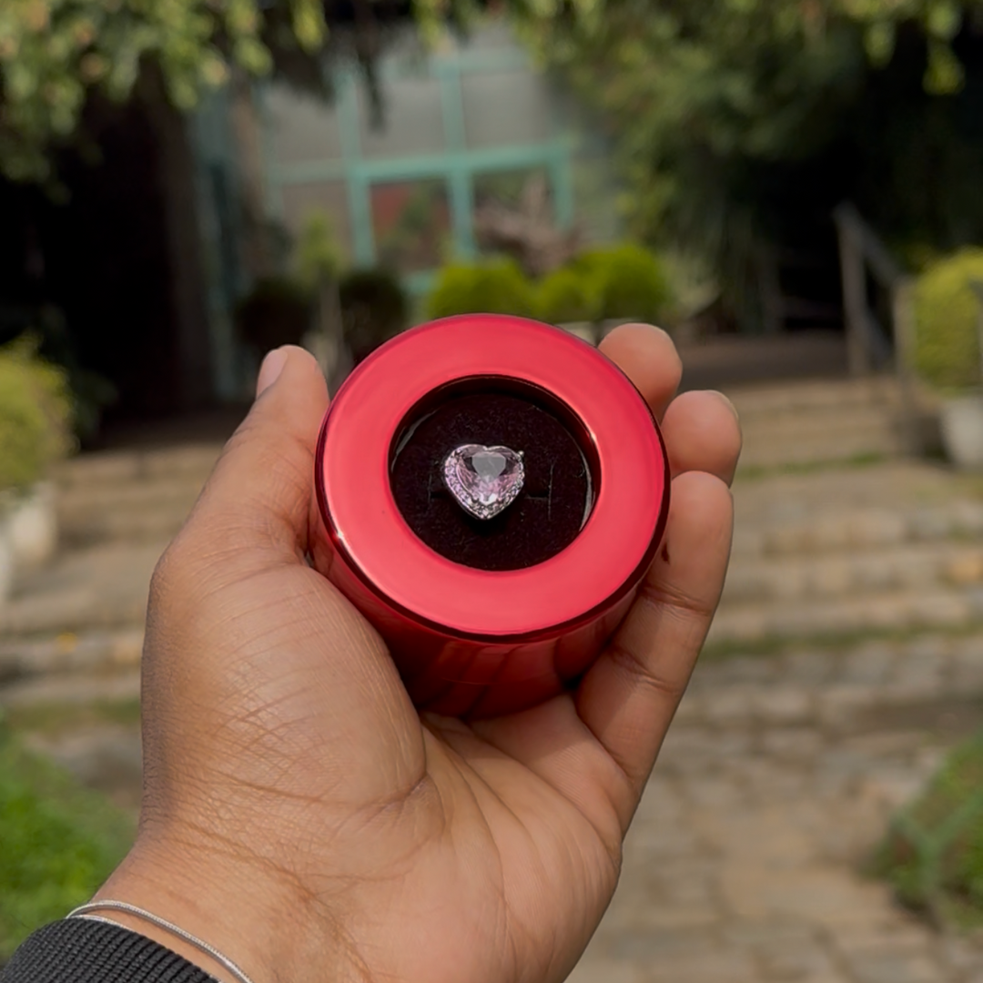 Princess Heart Ring with Rotating Box