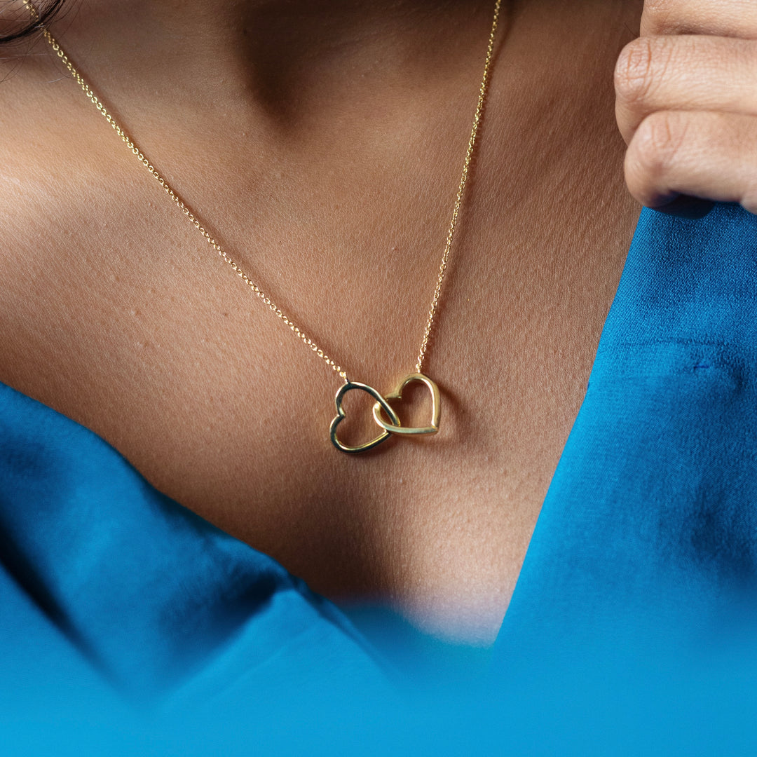 Double Heart Sterling Silver Necklace