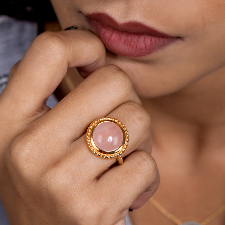 Rose Quartz Sterling Silver Ring