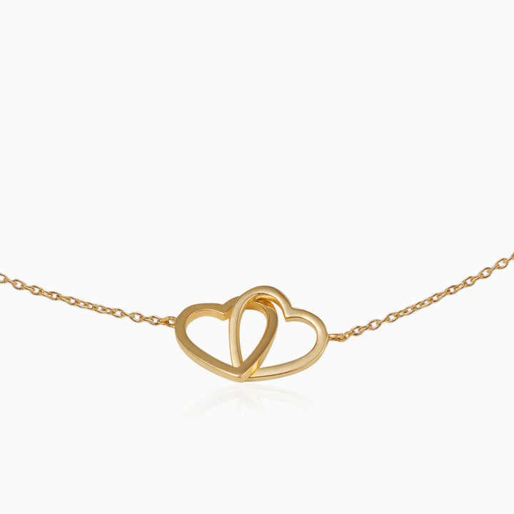 Double Heart Sterling Silver Necklace