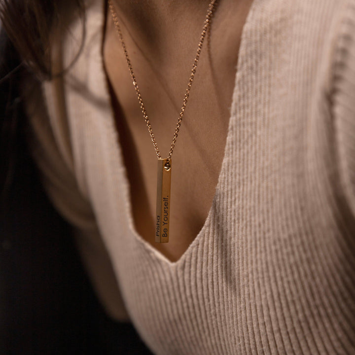 Vertical Bar Name Necklace