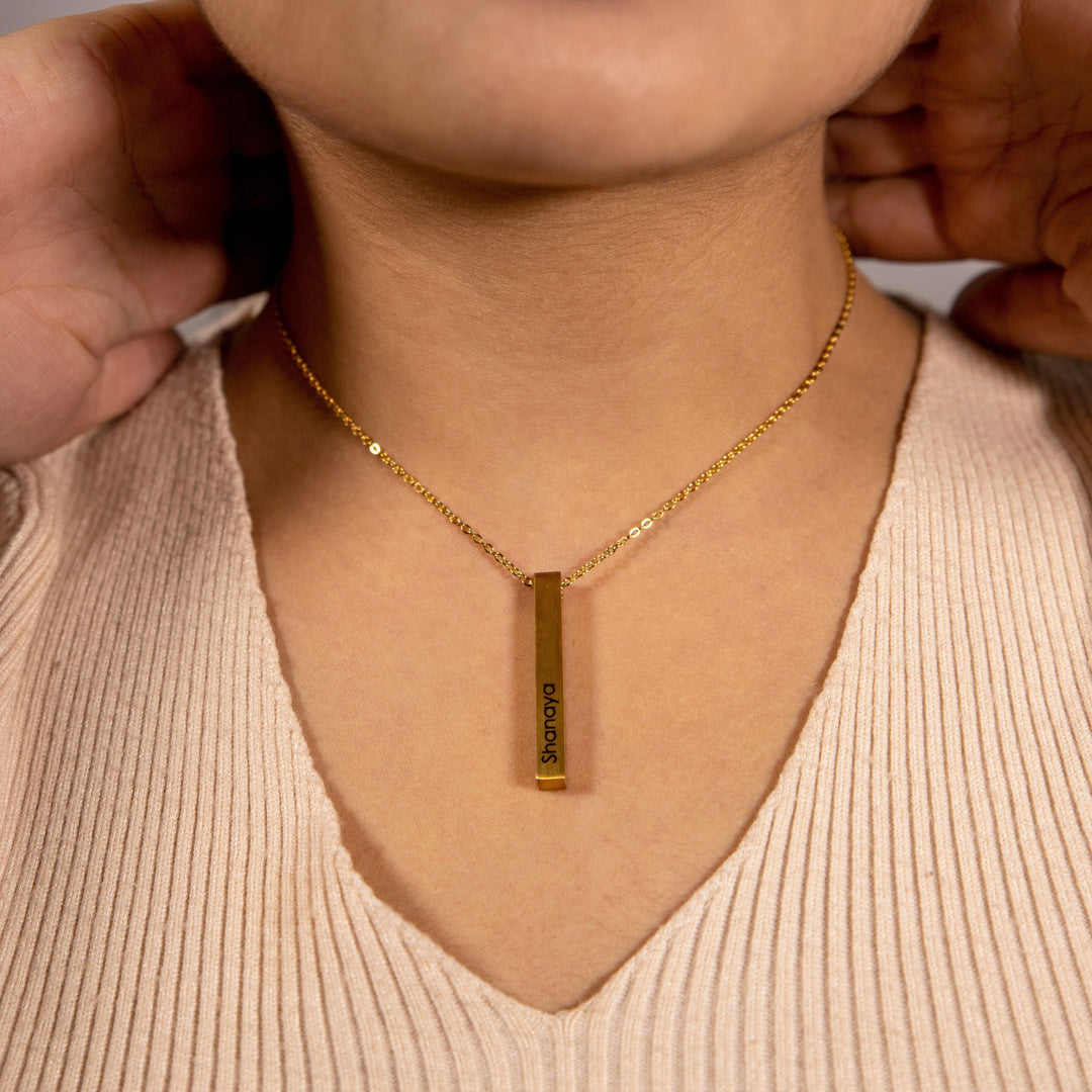 Vertical Bar Name Necklace