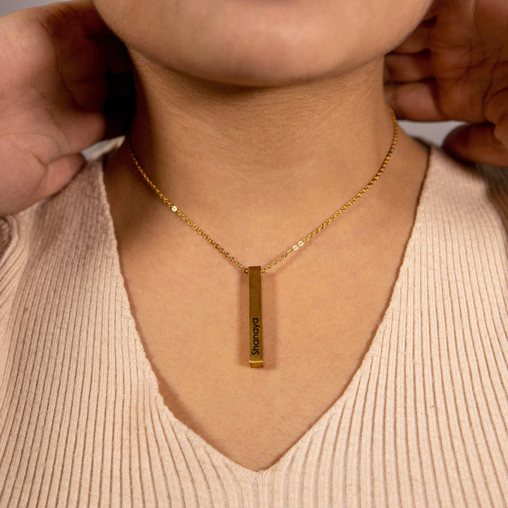 Vertical Bar Name Necklace