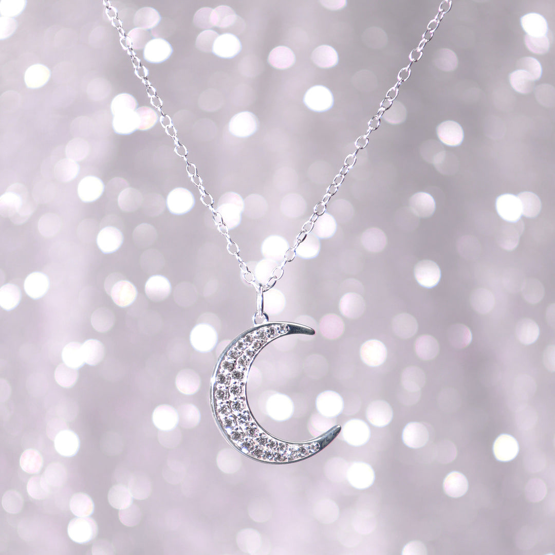 Moon Zirconia Sterling Silver Pendant