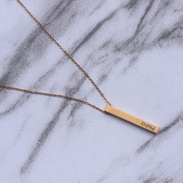 Vertical Bar Name Necklace