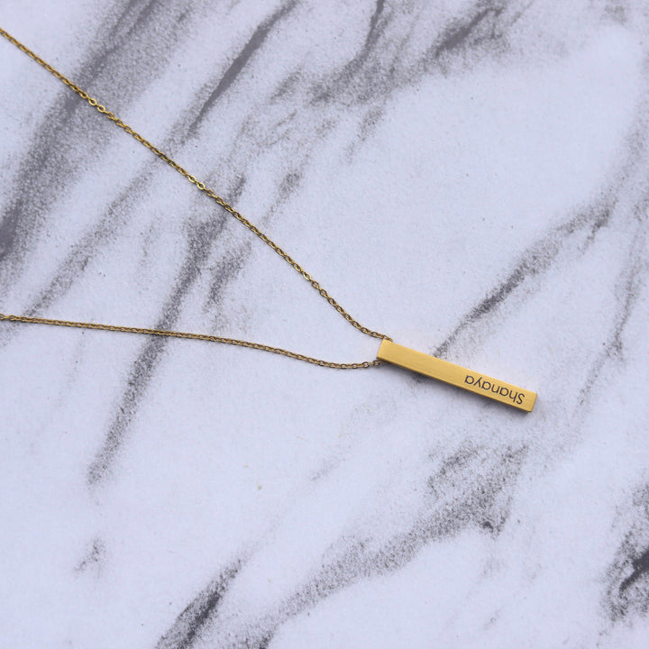 Vertical Bar Name Necklace