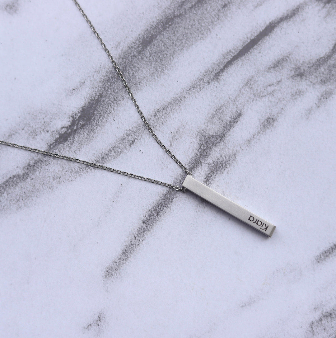 Engraved Bar Name Necklace