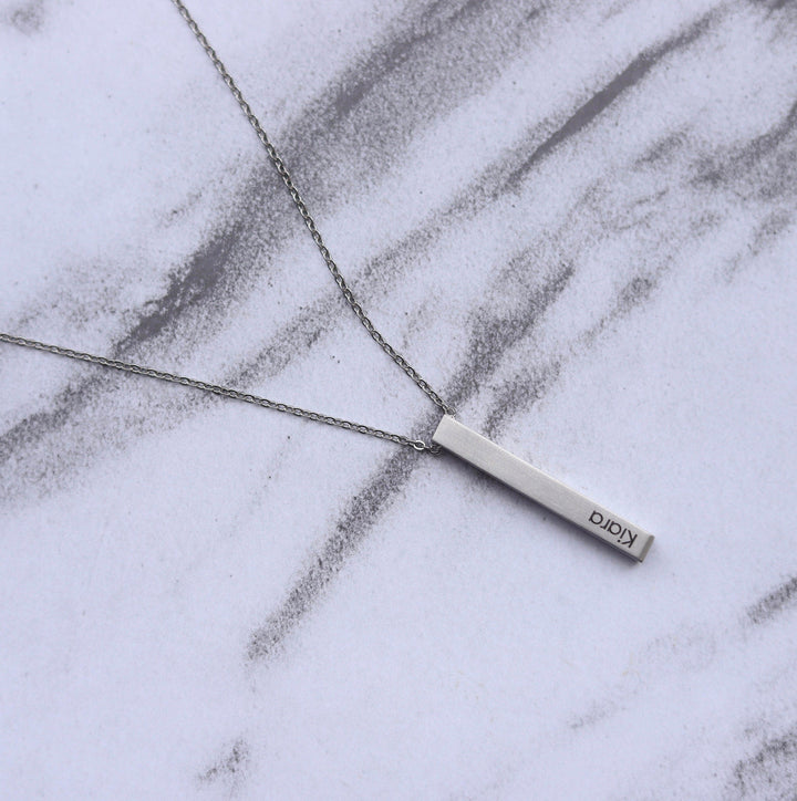 Engraved Bar Name Necklace