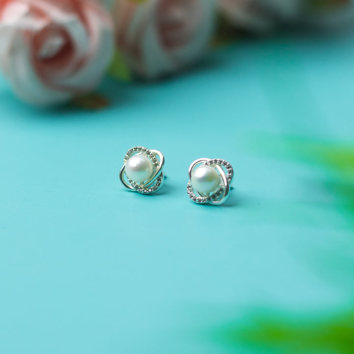 Dazzling Pearl Sterling Silver Studs