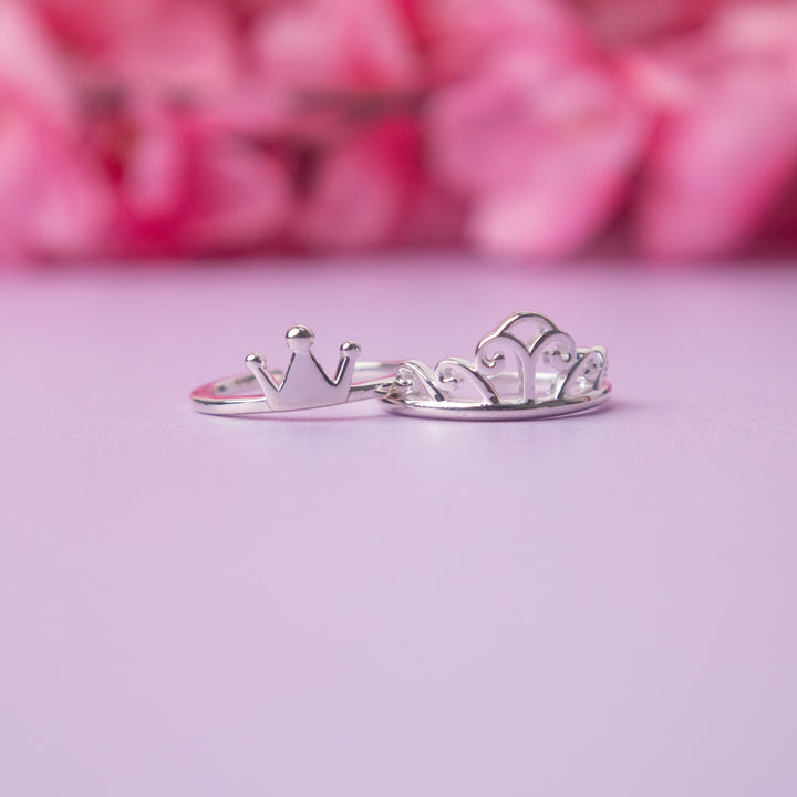 Couple Crown Sterling Silver Ring