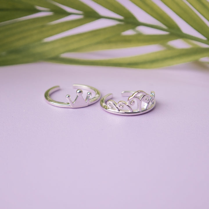 Couple Crown Sterling Silver Ring