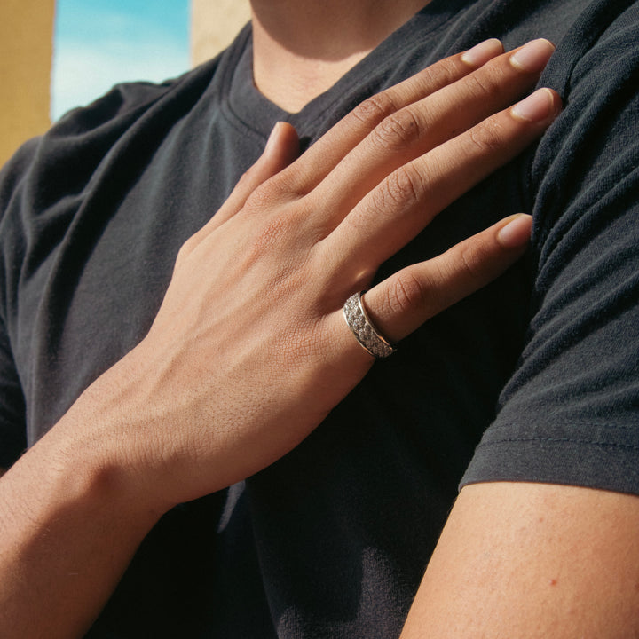 Cuban Style Sterling Silver Ring For Him
