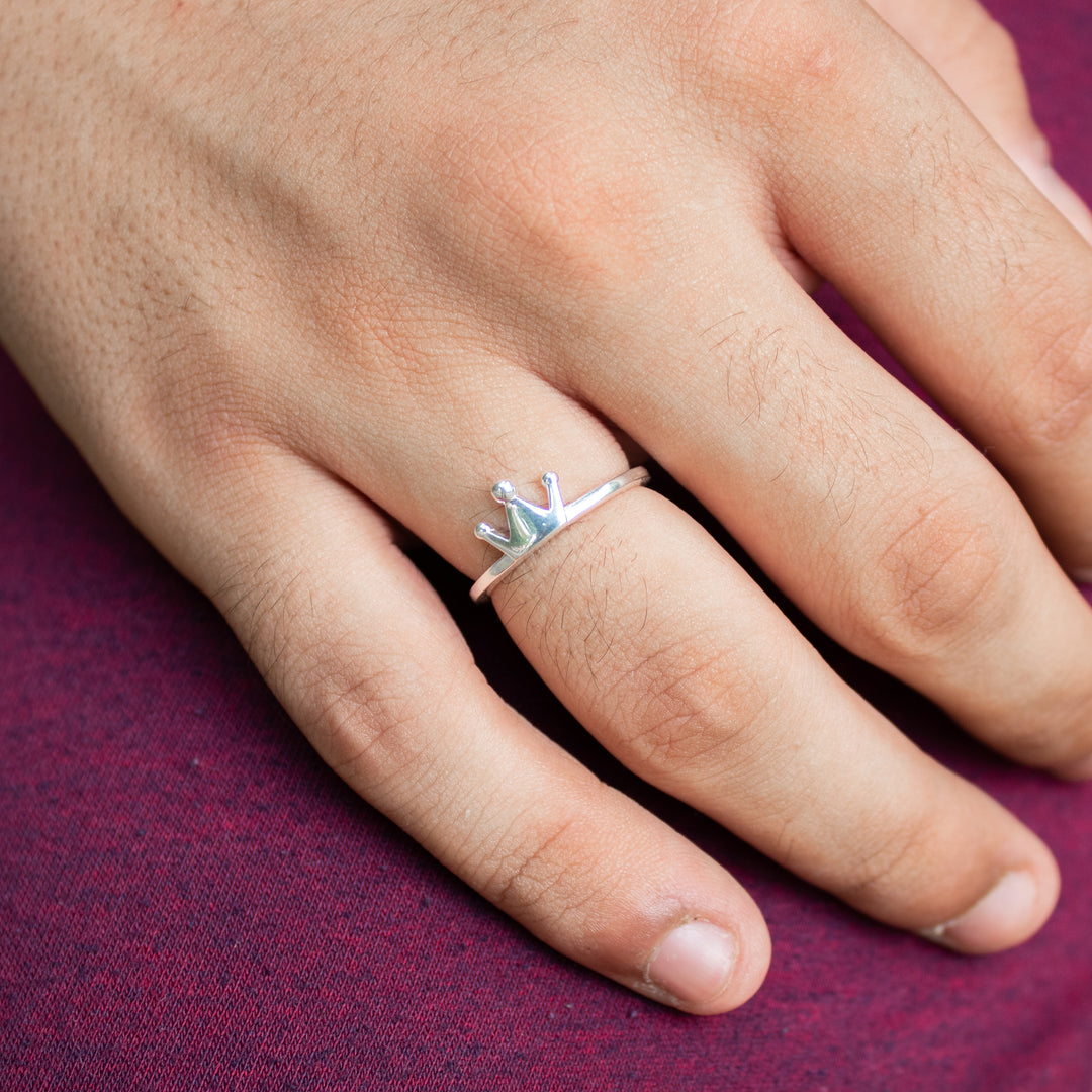 Couple Crown Sterling Silver Ring